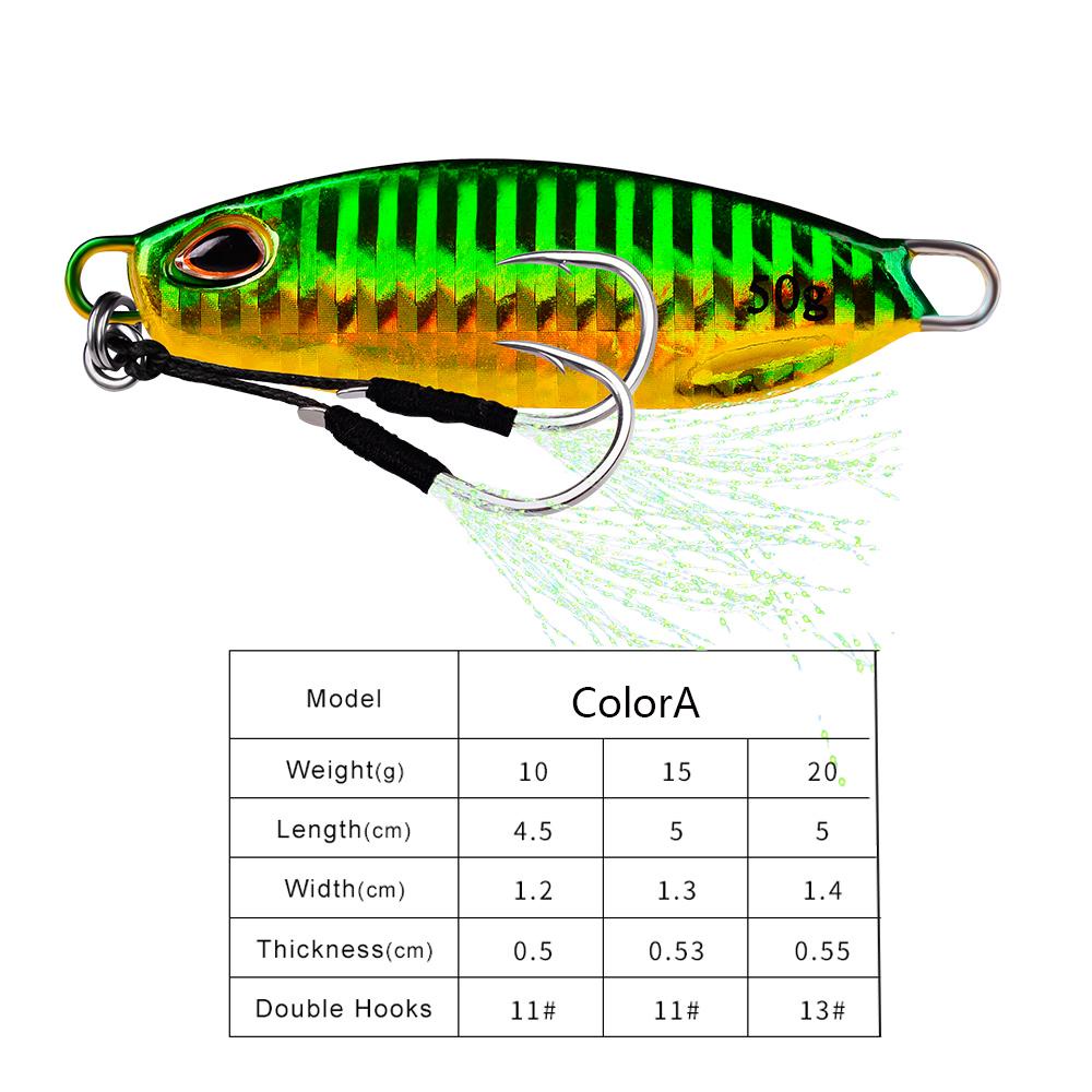 Umpan Pancing Logam Bulu Nanas Kait Bass Tenggelam 10g 20g 30g Lead Casting