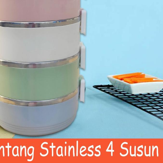♥ Rantang Susun 3 Dan 4 Susun Stainles Steel Rantang Tupperware Rantang Bekal ✻