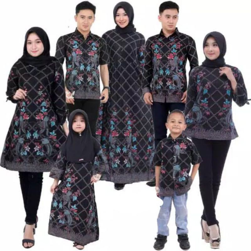 BATIK KELUARGA - BATIK COUPLE KELUARGA MUSLIM FAMILY AYAH IBU ANAK BATIK SET FAMILY