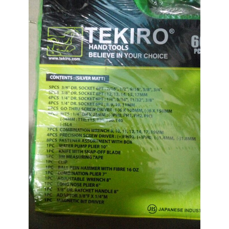 tekiro MT0626 mechanic tools 60 pcs box plastik tool kit set 60pcs mt 0626