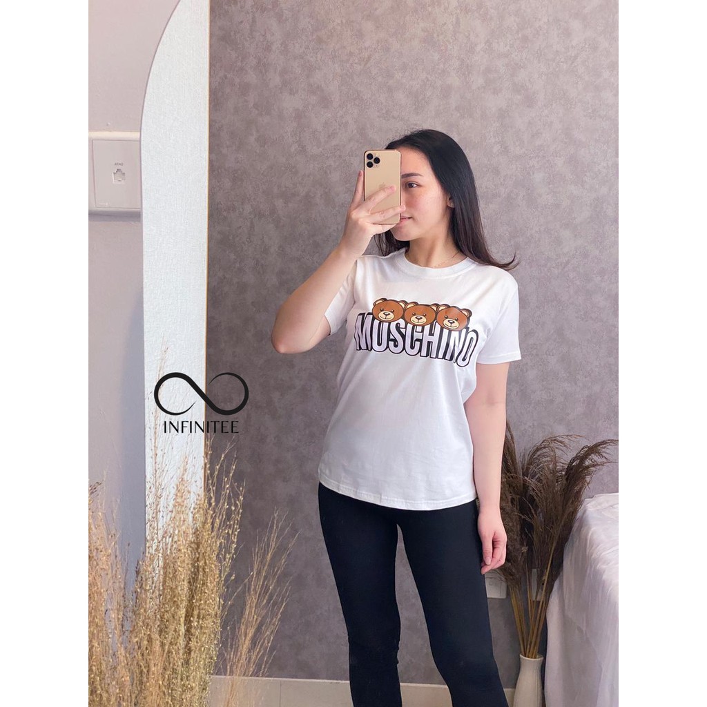 Atasan Wanita Lengan Pendek Kaos Motif Lucu Baju Cewek Bahan Cotton Combed 30s