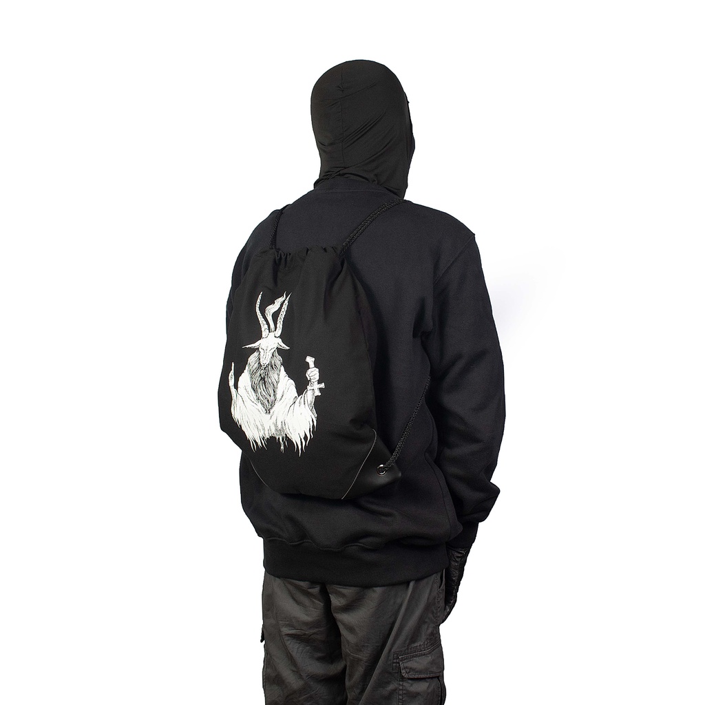 Heretic - Drawstring Backpack Tote Bag - Baphomet