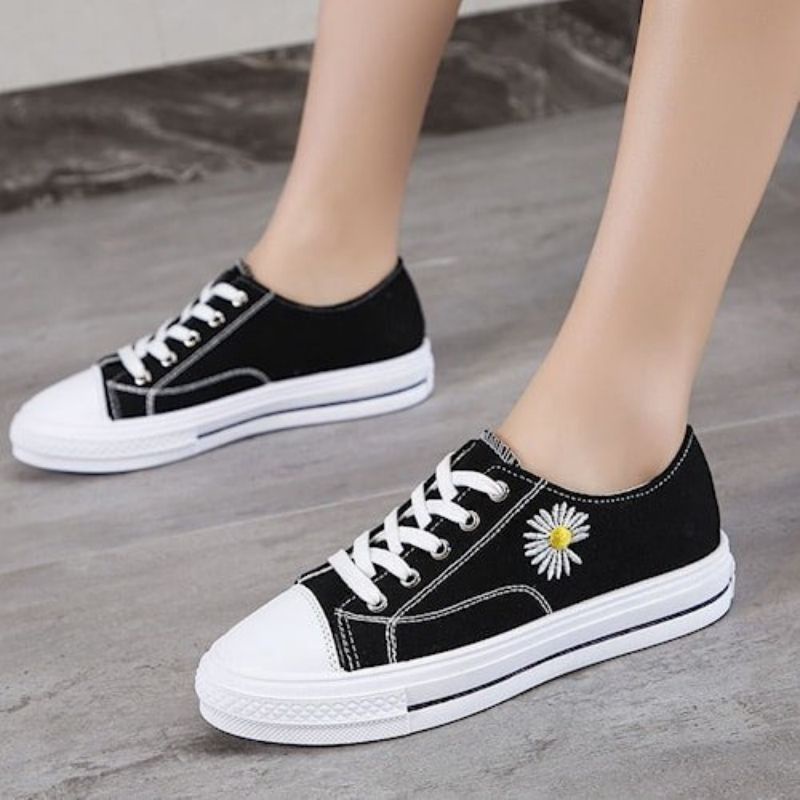 Ceysa_ Sepatu Snekers Wanita Import Korea Sepatu Kanvas Wanita Import Sepatu Sekolah Wanita Canvas Lari Joging Wanita Import Spatu Shoes Sneakers Sport Olahraga Kets Snakers Sneaker Casual Santai Senam Cats Snikers Fashion Ket Jalan Kuliah Wanita Cewek-3