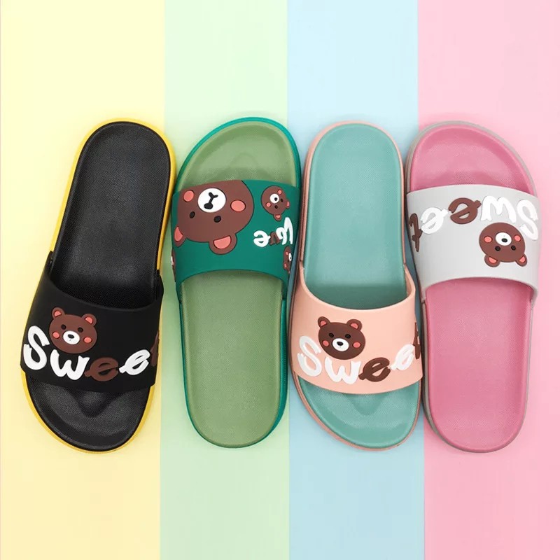 Sandal Slop Wanita Impor Model Sweety Bear - Inno 8801 (36-40) / Sendal Slop Wanita Lucu Karet