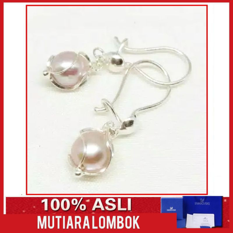 perhiasan wanita anting perak mutiara asli Anting mutiara perhiasan perempuan anting mutiara alam