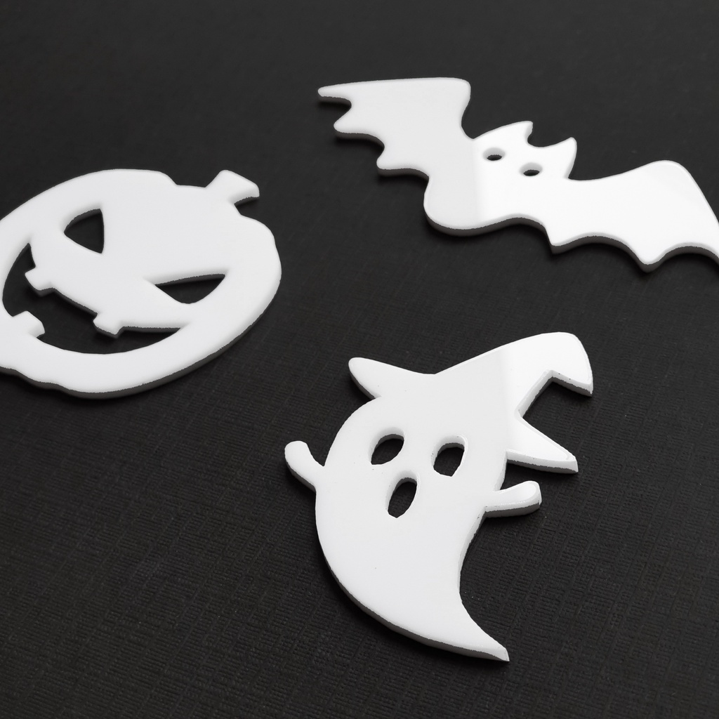 Tag Dekorasi Akrilik Halloween / Kue - 1SET PUMPKIN GHOST BAT