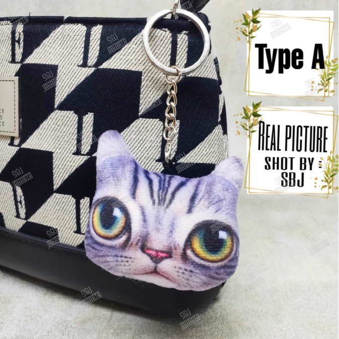 Gantungan kunci kucing / cat keychain /  motif Chubby Cat