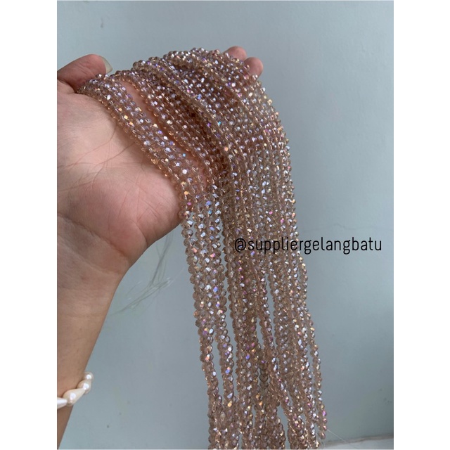 Crystal Ceko 6mm cream quartz donat kristal kuarsa champagne krem acc