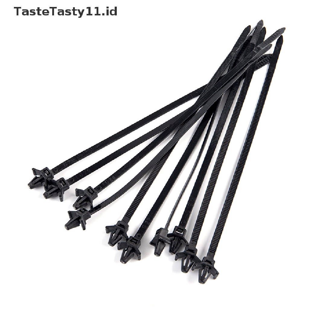 【TasteTasty】 10Pcs Cars Mount Wire Tie Clip Nylon Tie Wrap Cable Fastening Clips Self-locking .