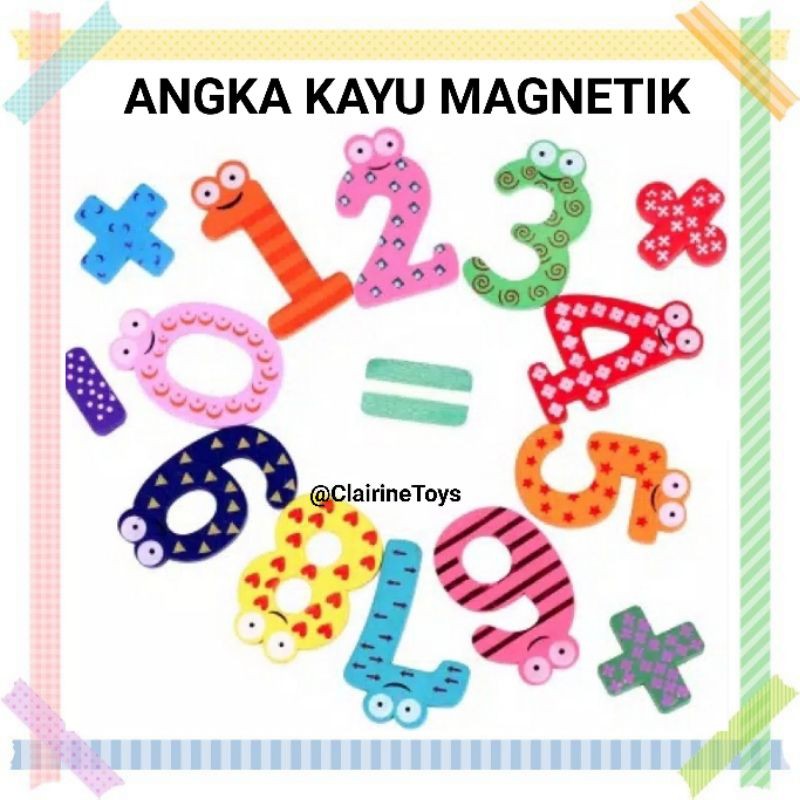 ANGKA KAYU MAGNET - MAGNET ANGKA