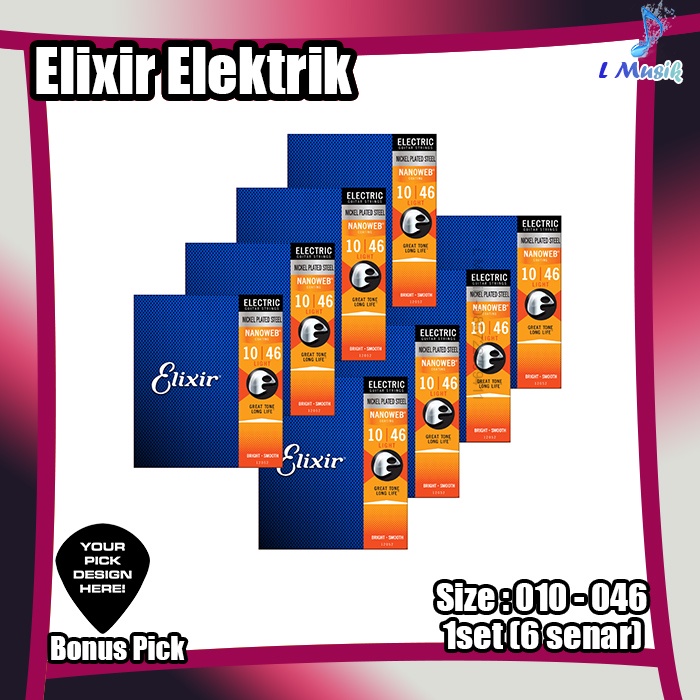 SENAR GITAR ELIXIR NANOWEB ELEKTRIK - SENAR GITAR ELEKTRIK UKURAN 010 ORI IMPORT