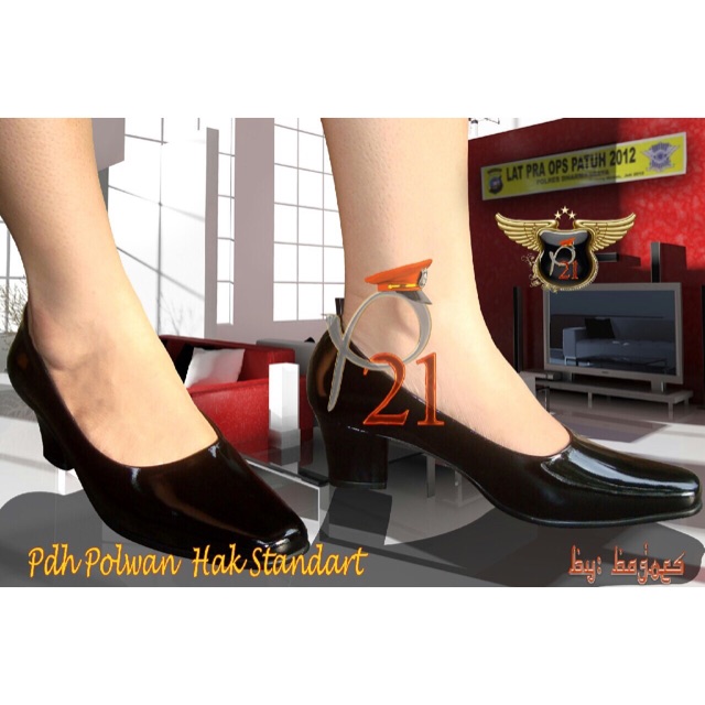 Sepatu pdh polri p21 hak standart