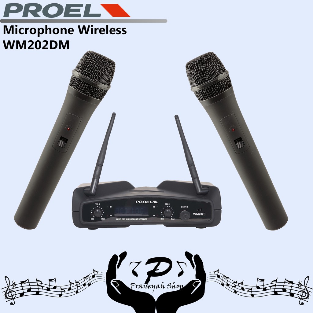 Mic Wireless Dual Channel Handheld Fixed Frequency Proel WM202DM Ori