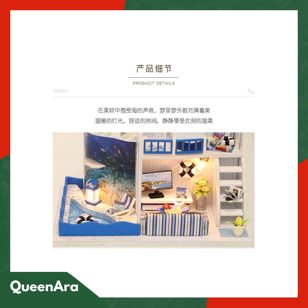 HONGDA Miniatur Rumah Boneka DIY Doll House Wooden Furniture - M04