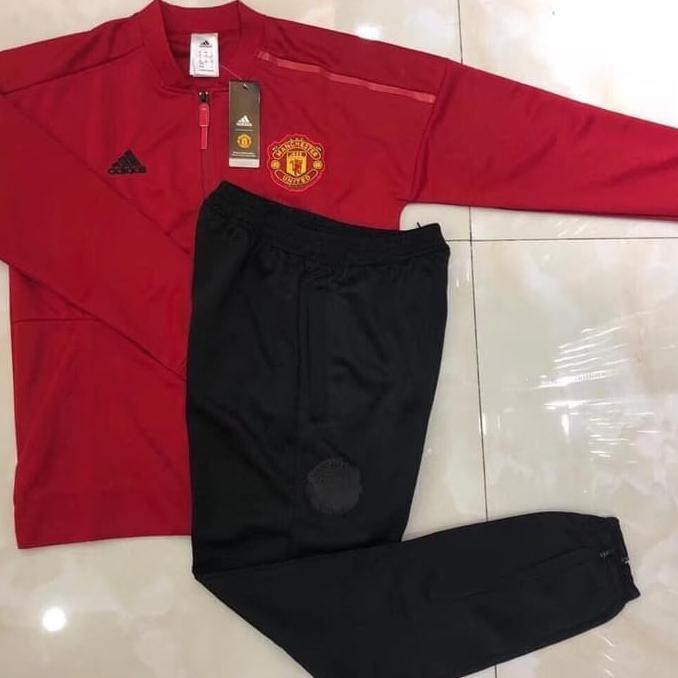PR00M00 JAKET BOLA TRACKSUIT MANCHESTER_UNITED RED OFFICIAL 18/19 GRADE ORI MURAH
