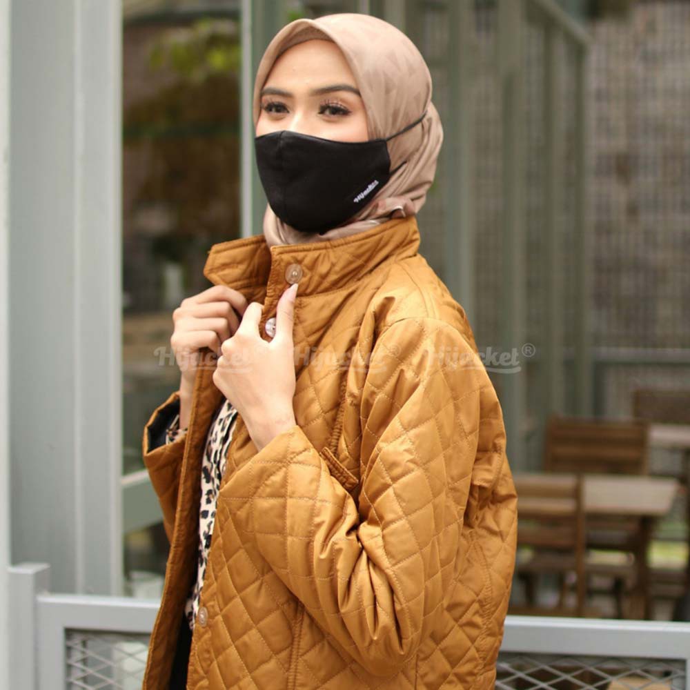 Hijacket Masker Kain Wanita Cewek Pria Cowok Tali Karet Elastis Hijab Friendly Cwe Headloop Hijaket-1