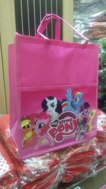 Tas ulang tahun LITTLE PONY 2 kantong utama +kanton dpn cover(0502)