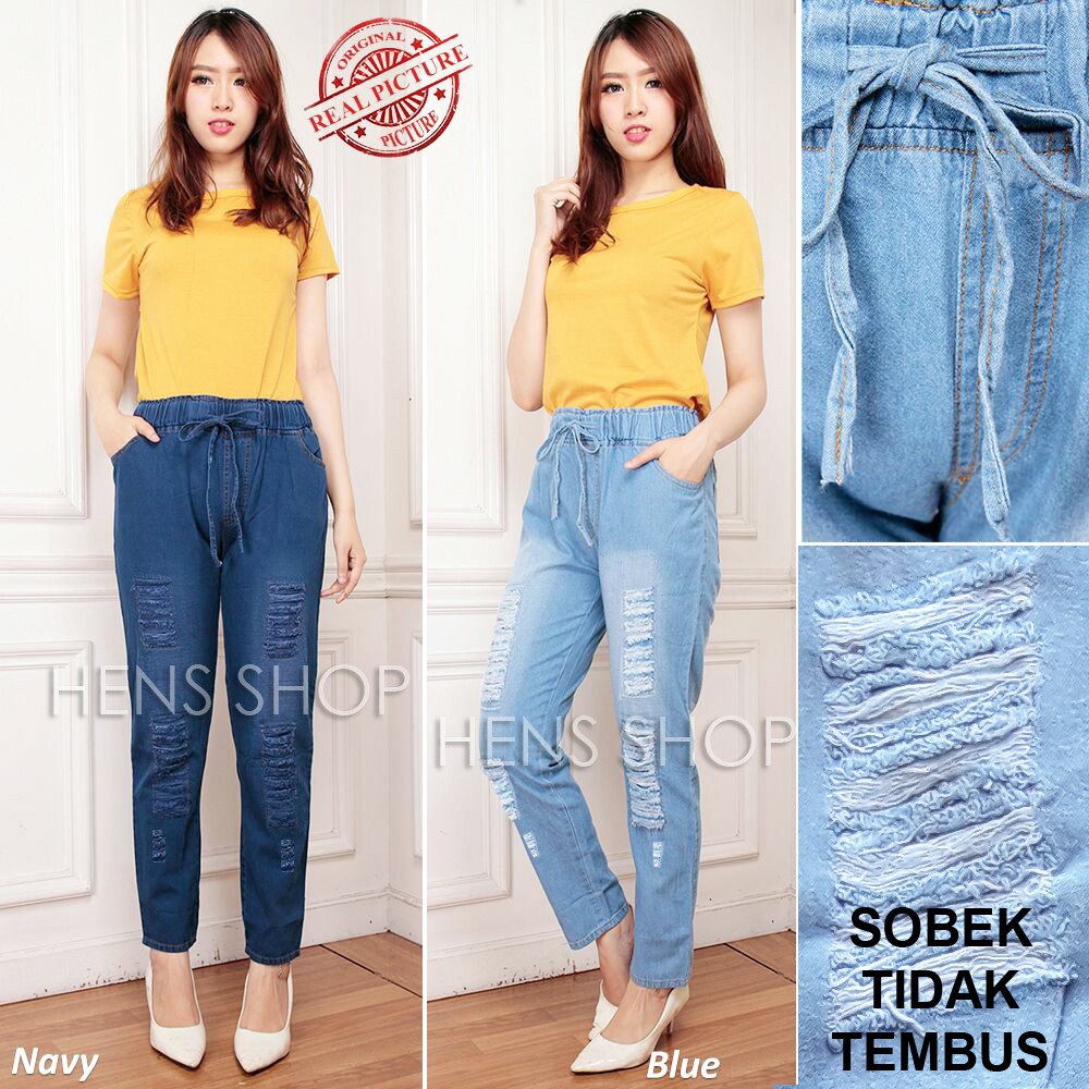 BAGGY WONDER RIPPED CELANA  JEANS  SOBEK  XL JUMBO XXL 