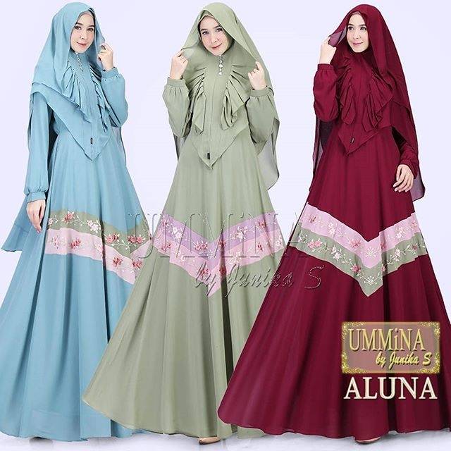 Gamis syari mewah cantik ALUNA Ummina