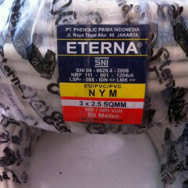 Kabel listrik eterna 3x2,5 rol 50 meter kabel eterna 3x2.5 full 50m