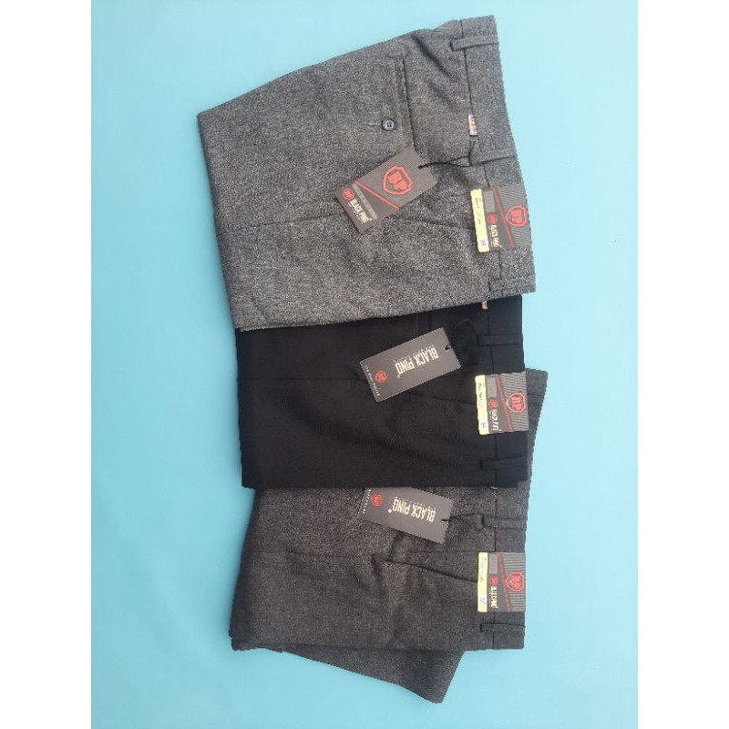 Black Pino Celana Slimfit Semiwoll Premium