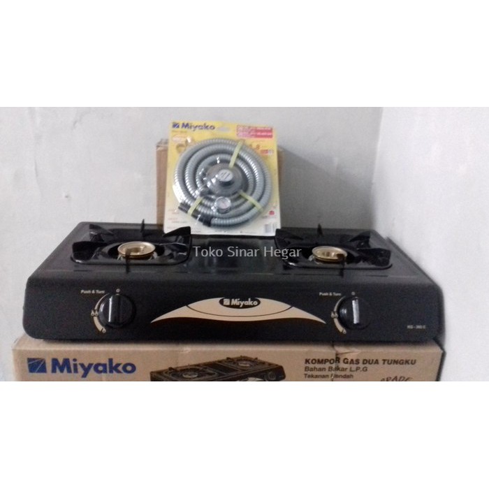 Kompor 2 Tungku Miyako Paket ( Regulator + Selang Miyako SNI )