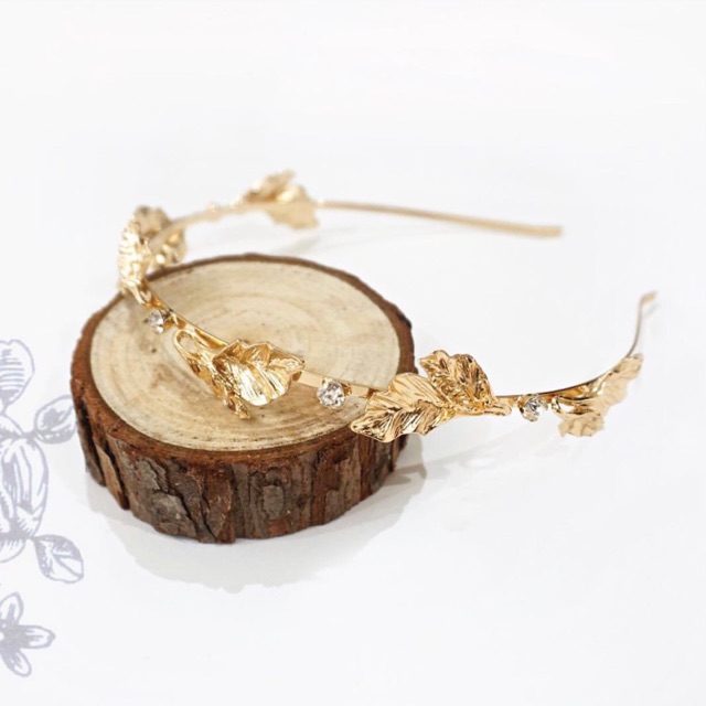 ‘Athena’ Bohemian Gold Leaf Headpiece