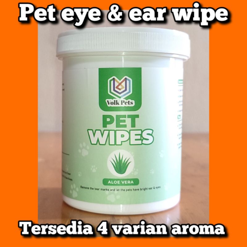Pet eye wipe &amp; pet ear wipe isi 150 lembar pembersih mata dan telinga hewan