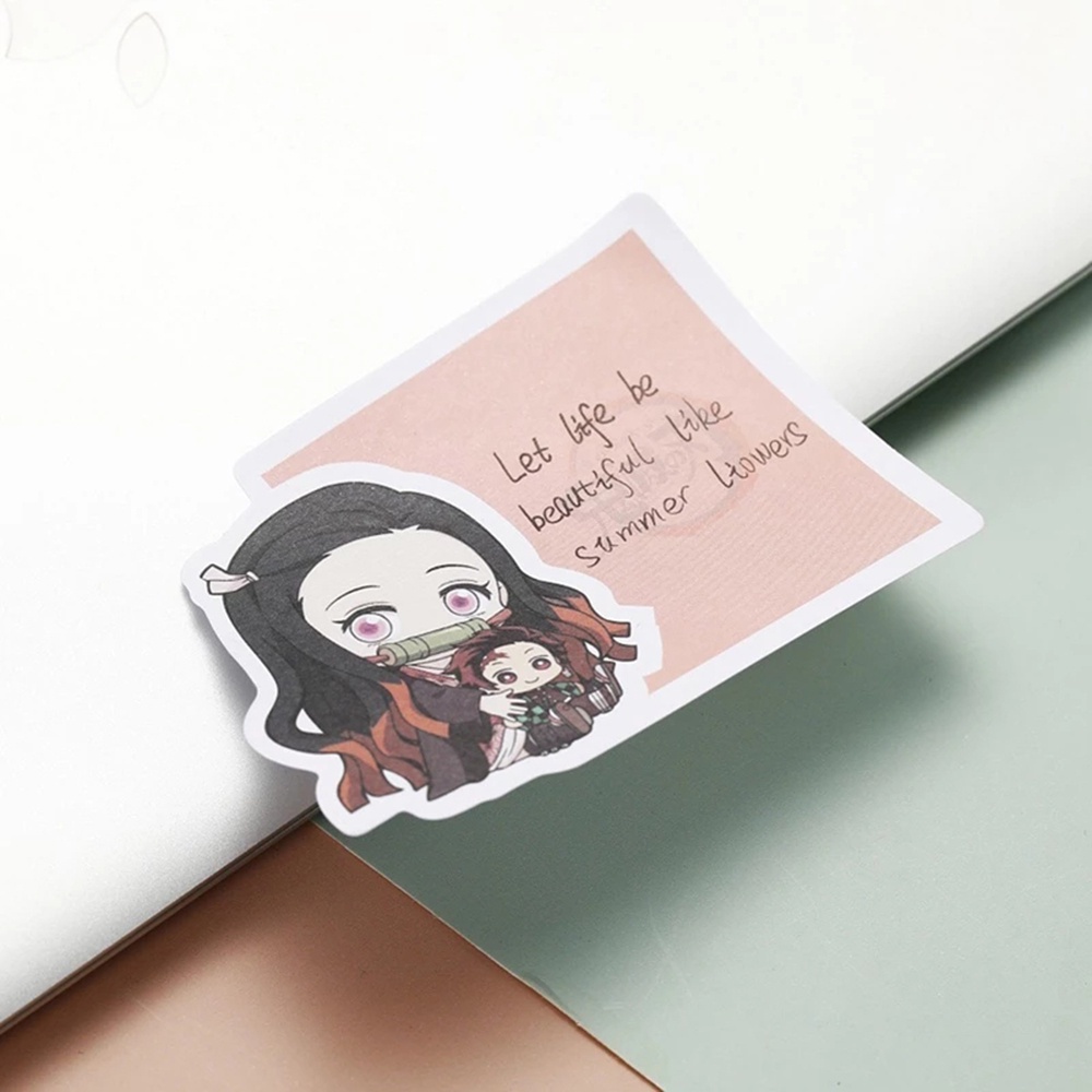 QUINTON Student Anime Demon Slayer 30 Sheets Sticky Note Kimetsu No Yaiba Cute Note Paper Office School Supplies Planner Sticker Stationery Memo Pad