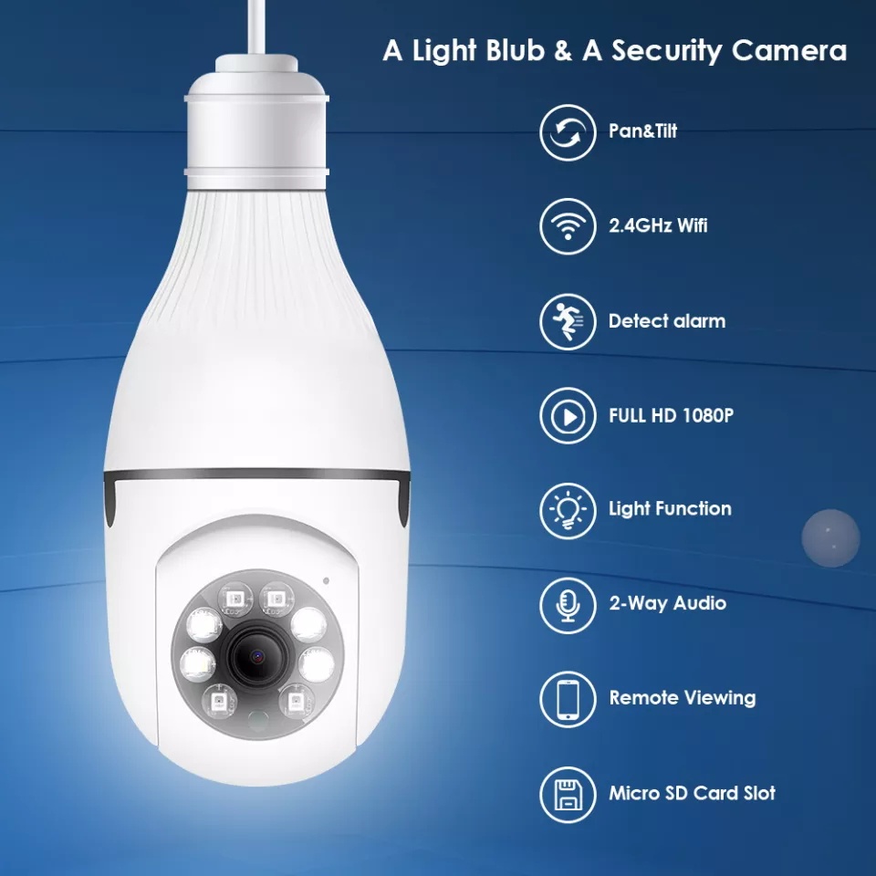 IPCAM Bohlam 360 / IP Camera 360 bohlam ICSee 2MP PTZ, 4 IR &amp; 4 LED