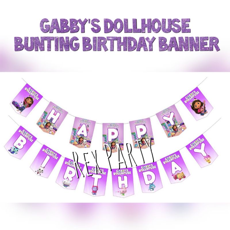 Banner Gabby's Dollhouse/Gabby's Dollhouse Bunting/ Gabby's Dollhouse Birthday Banner/Banner Gabby/ 