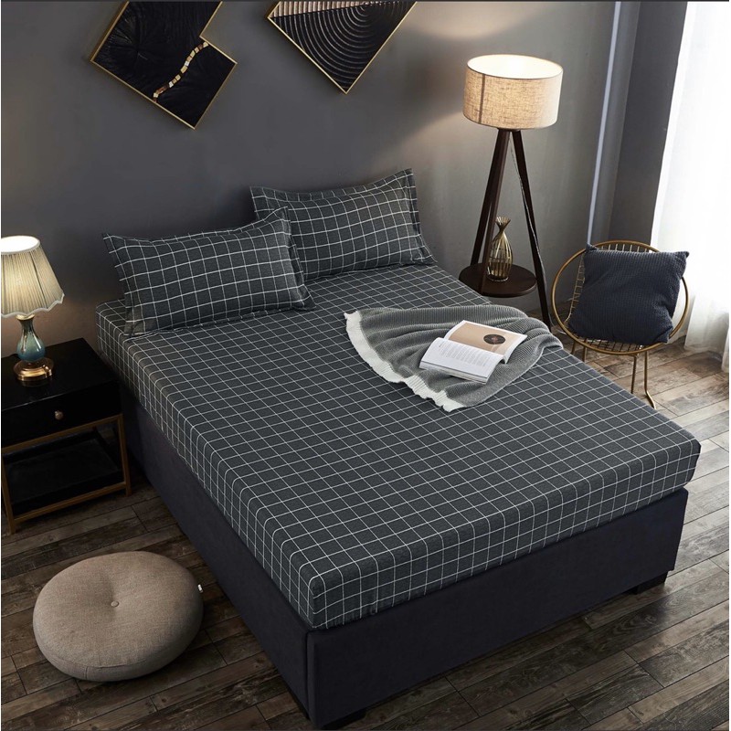 Sprei Motif kotak hitam