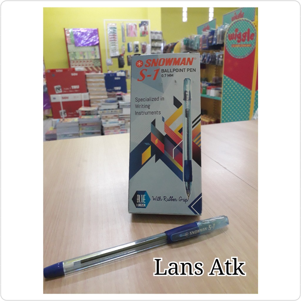 

Pulpen - Ballpoint Snowman S-1 Blue biru