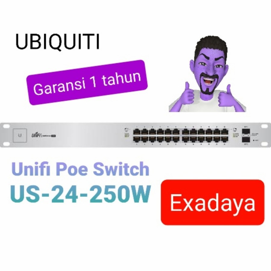 Ubiquiti US-24-250W , Unifi switch 24 port Gigabit POE 250w + 2 SFP Managed