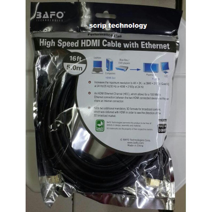 Kabel HDMI Bafo 5mtr - Kabel HDMI 5mtr Bafo - Bafo Kabel HDMI 5 mtr