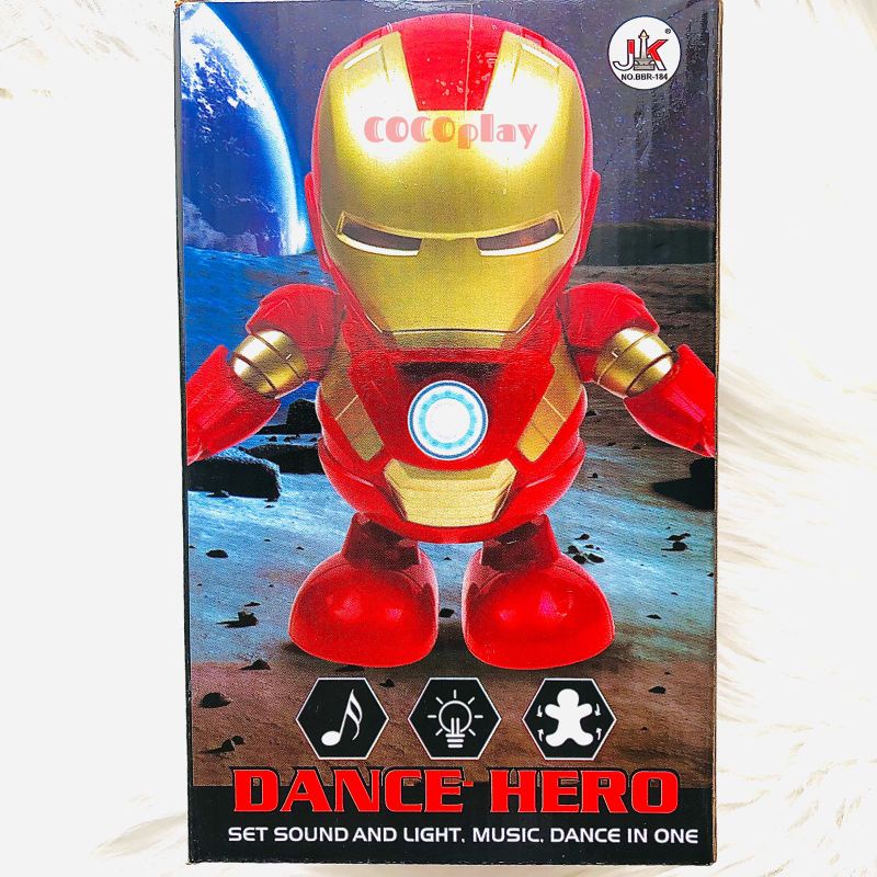 iron man , mainan iron man robot dance