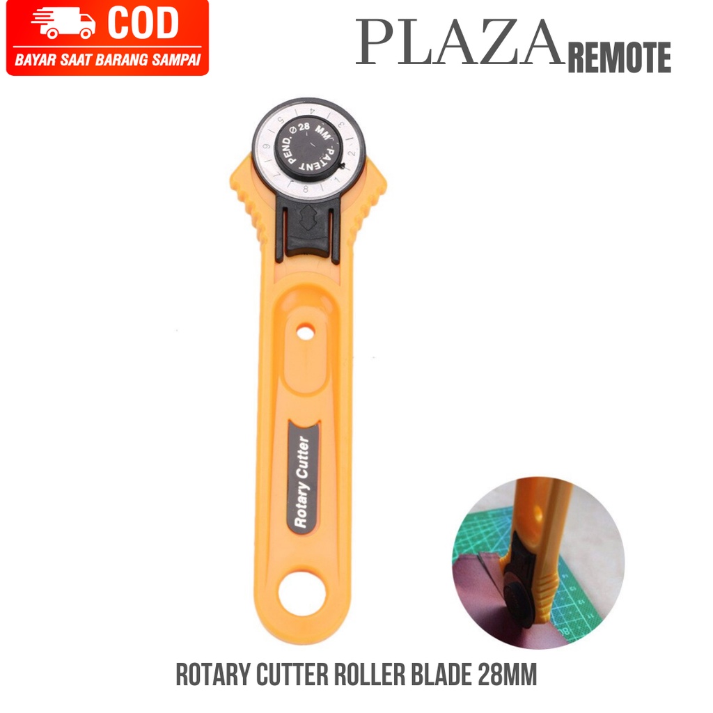 ALAT POTONG PUTAR CUTTER KAIN KERTAS 360 DERAJAT Rotary Cutter Roller Blade 28 MM