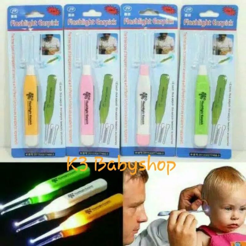 Korek Telinga Bayi senter LED flashlight korek kuping pembersih telinga anak