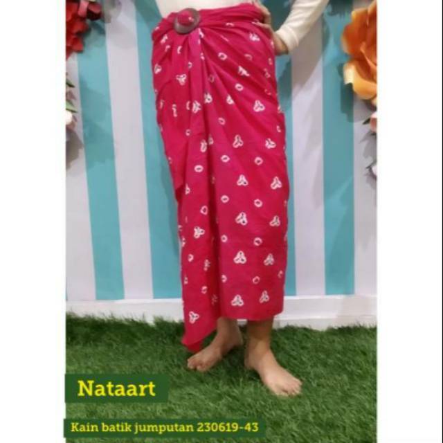 KAIN BATIK KATUN JUMPUTAN  MOTIF TIGA TITIK WARNA PINK FANTA 230619-43