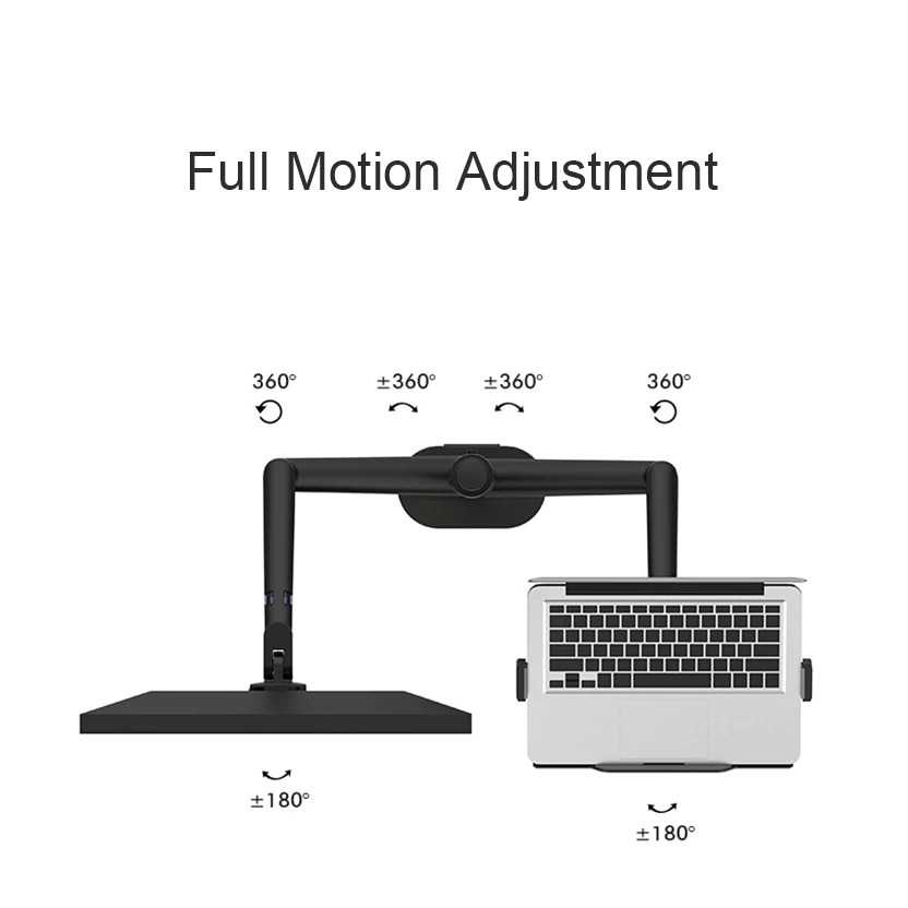 IDN TECH - Hyvarwey Monitor Dual Arm Bracket Vesa Mount with Laptop Holder OL-3L