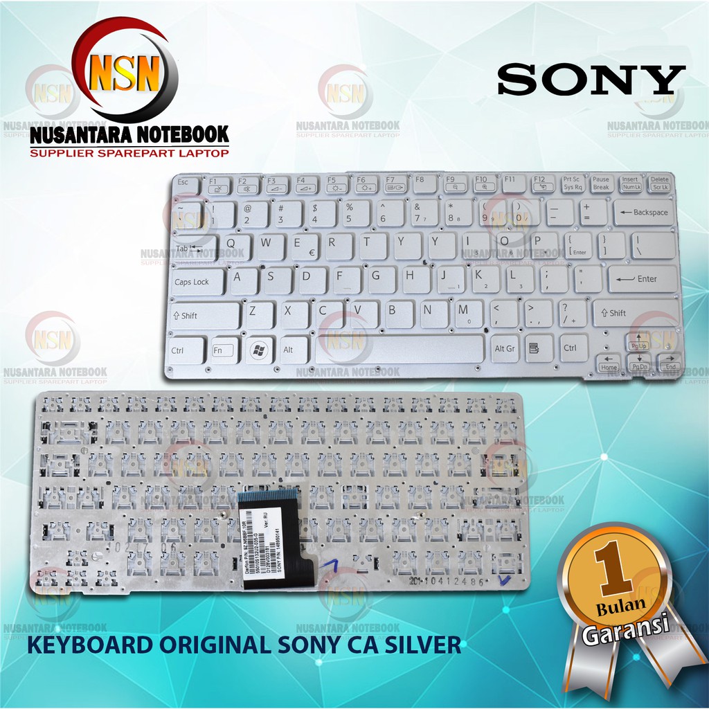 Keyboard Original Sony Vaio VPC-CA VPC-CA Series Silver PCG-61711W