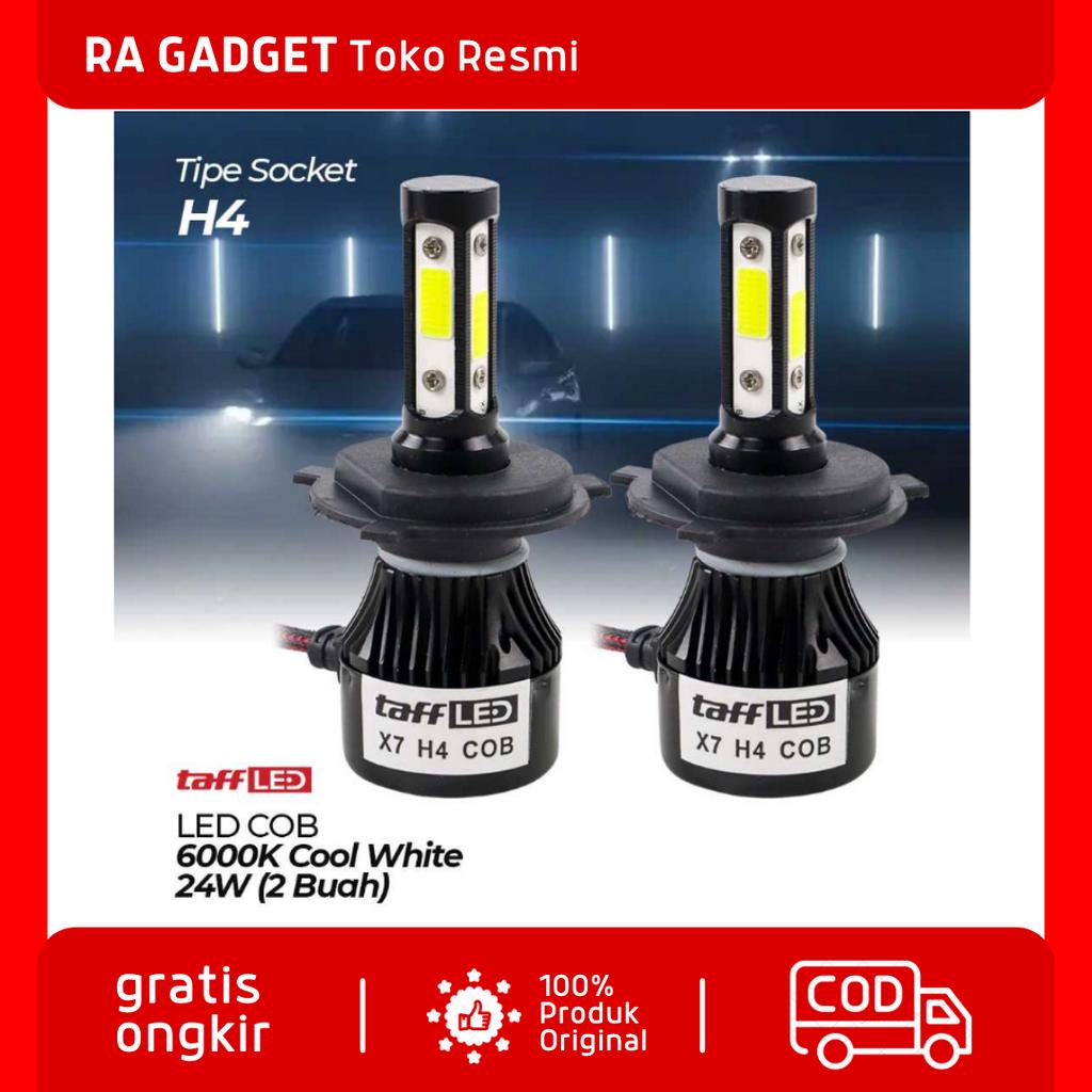 Lampu Depan Mobil LED COB Headlight H4 Cool White 2 PCS / Lampu Depan Utama Mobil Alya Agya Brio Ert