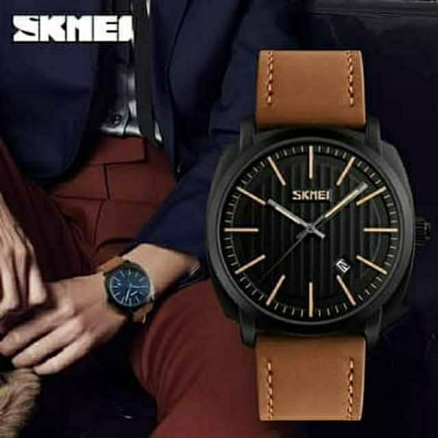 Jam Skmei 9169 original kulit bergaransi free box karton