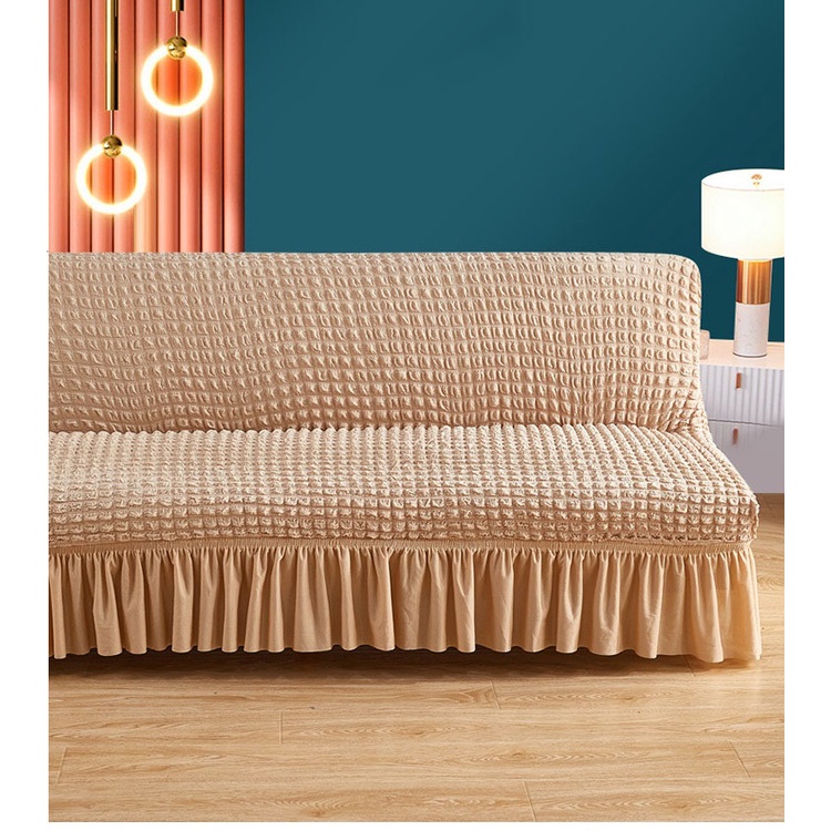 Mi.more Sofa Bed Cover With Skirt With Satu Sarung Bantal M(160-190cm)/L(190-210cm) / Penutup Sarung Alas SofaBed Elastis Rend