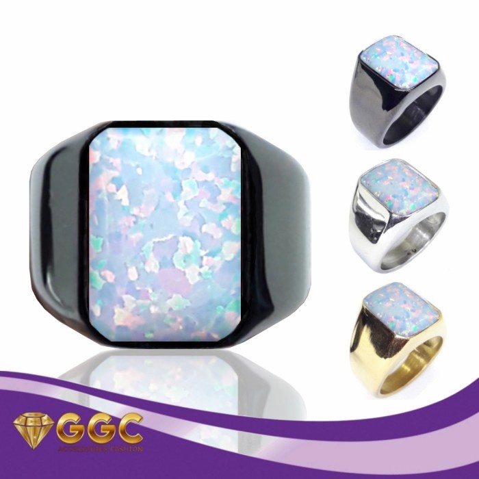 Cincin Batu Kalimaya White Opal Original