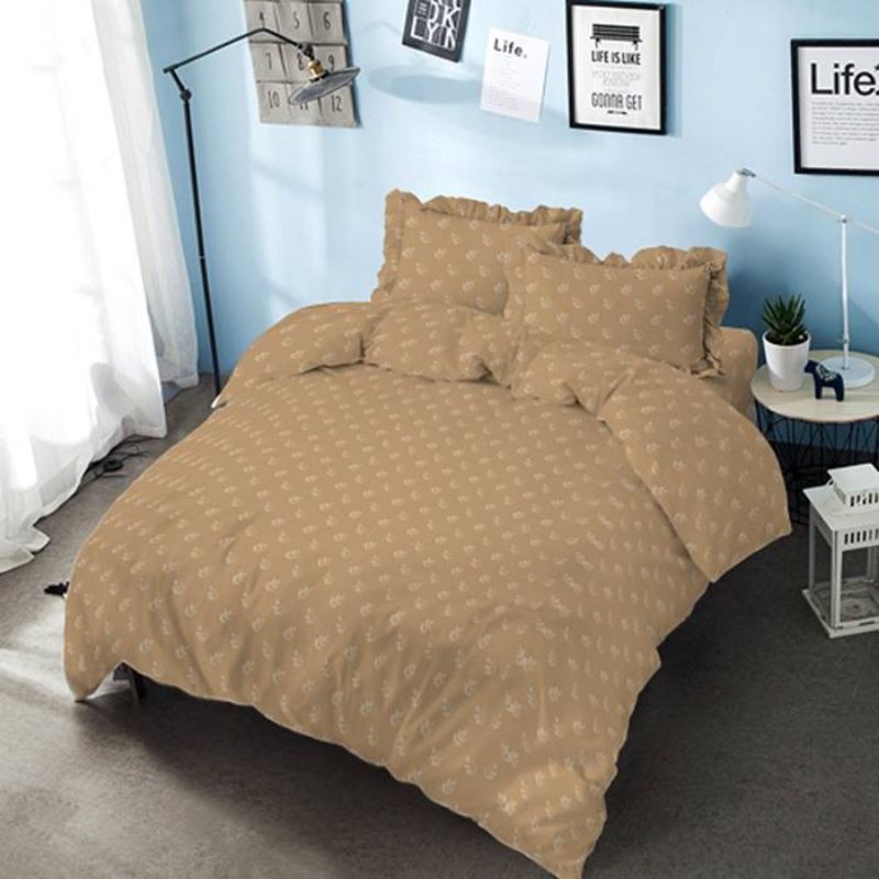 Kintakun Bedcover Set King 180 Embos Twill Brown
