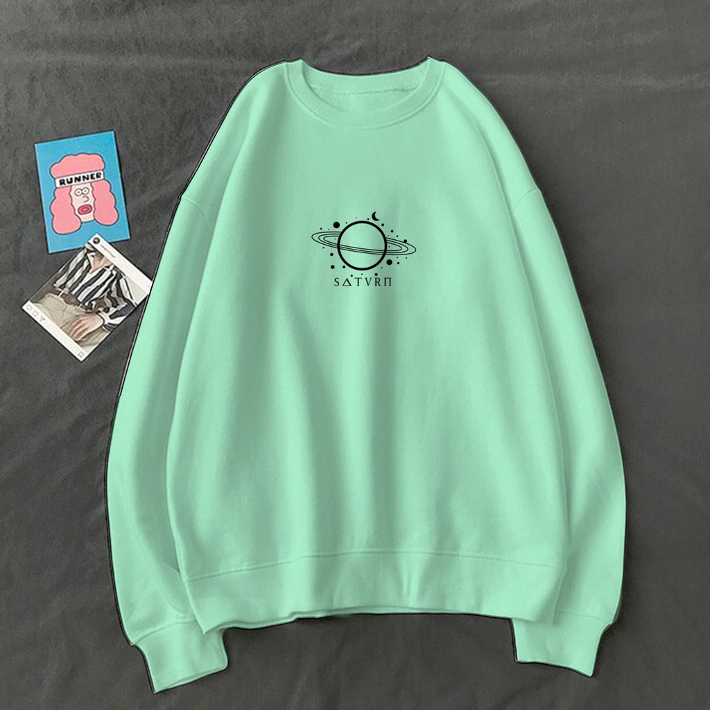 SWEATER UNISEX SATURN SIMPLE LOGO TEBAL KEKINIAN TERBARU''