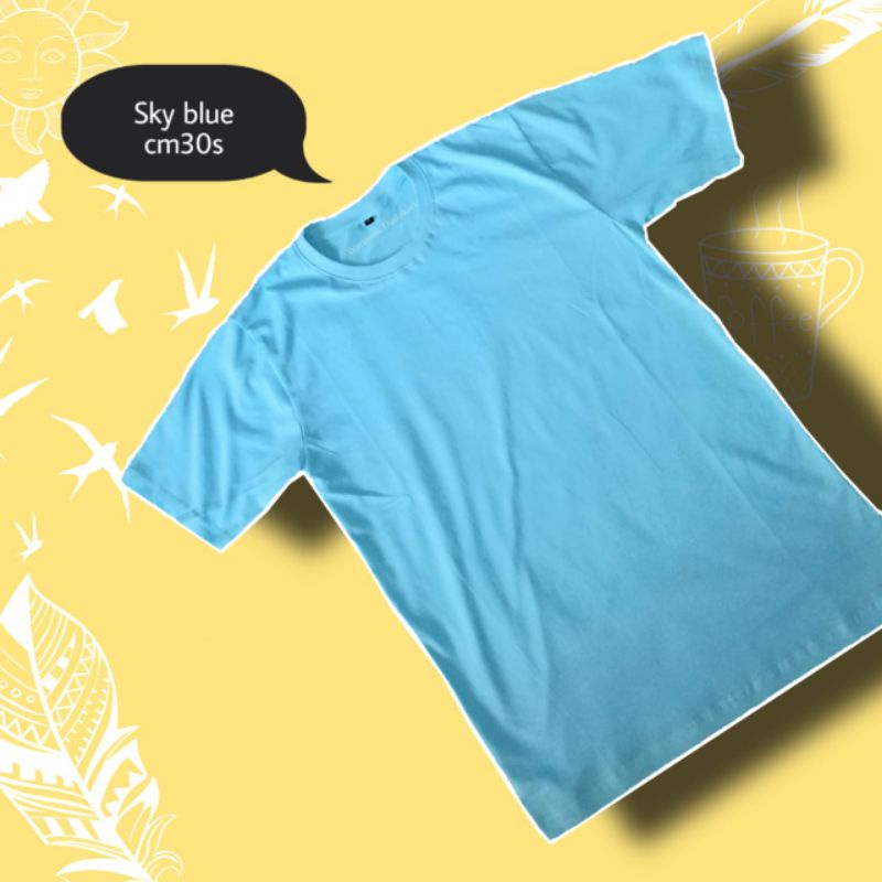 Kaos Polos Warna Sky Blue (Biru muda/Biru langit) + BIG SIZE