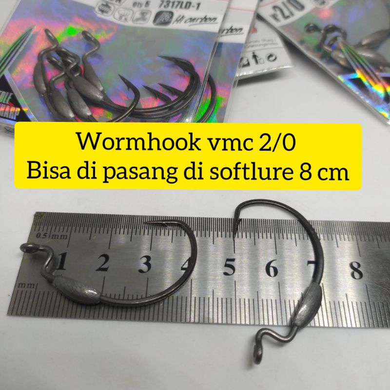 Mata Pancing worm hook vmc 2/0