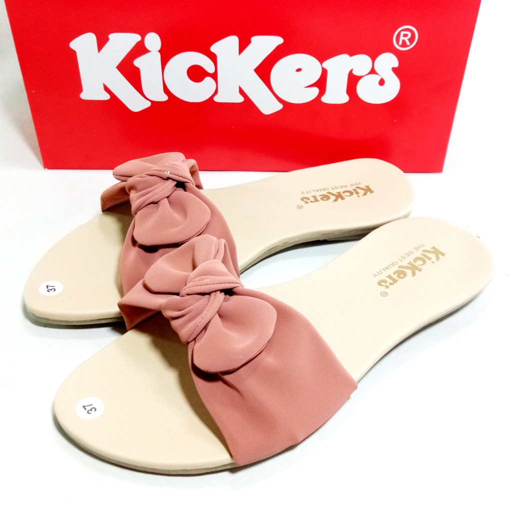 Kickers FZ 02 Sandal Wanita Slop Flat Pita Size 37-41